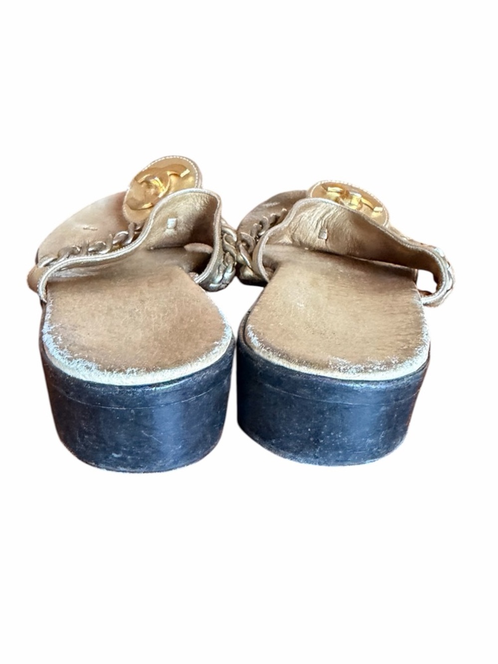 CHANEL Sandals Coco Mark Turn lock Chain Sandals size 6 - Picture 9 of 14